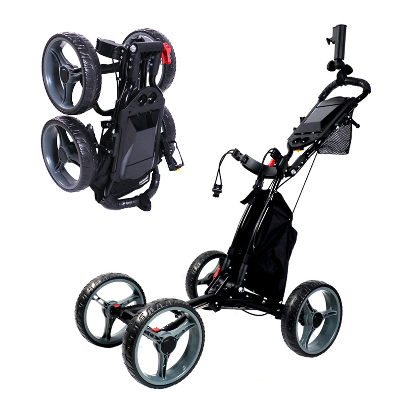 Golf Scorecard Holder - 2026 Hot-Selling Foldable Four-Wheel Aluminum Alloy