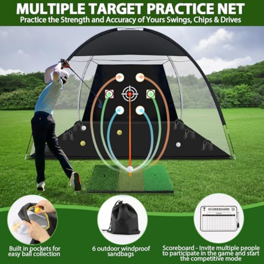 Golf Net, 10x7 Ft Practice Hit - Practice Net Hitting recension och pris