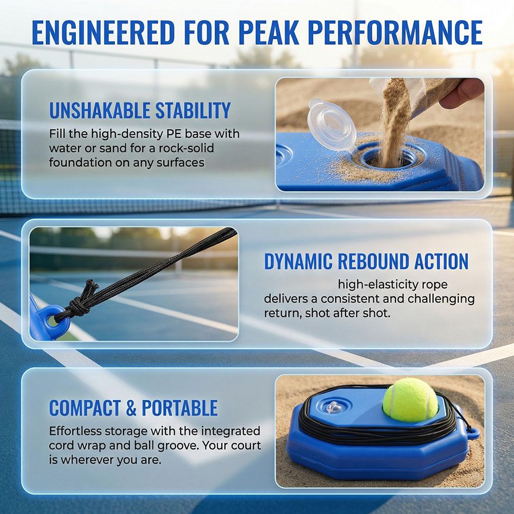 Portable Tennis Rebound Net -  - Practice Net Hitting recension och pris